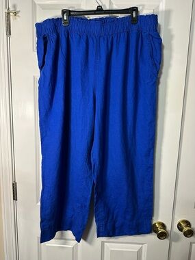 H&M Cobalt Blue Cropped Wide-Leg Pants